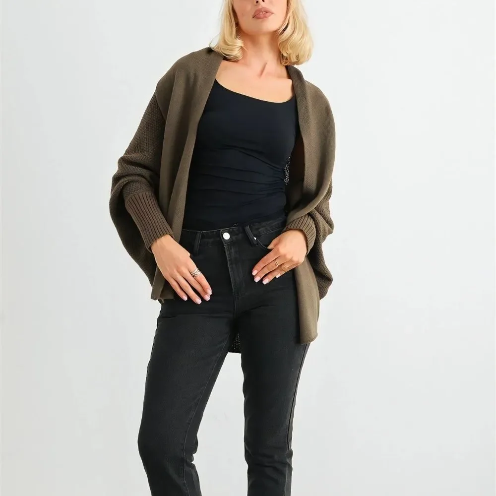 Very J Sophie Batwing Olive Cardigan - Picture 2 of 10